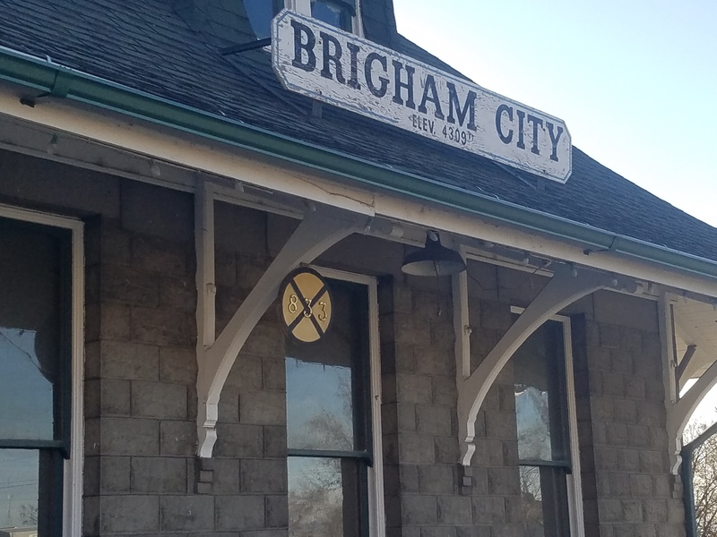 Close-up of Oregon Short Line Depot.