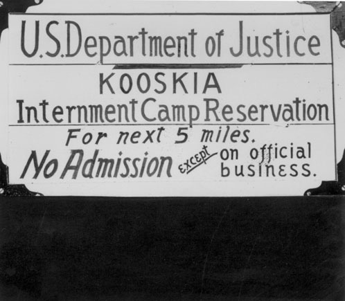 Kooskia Internment Camp Sign