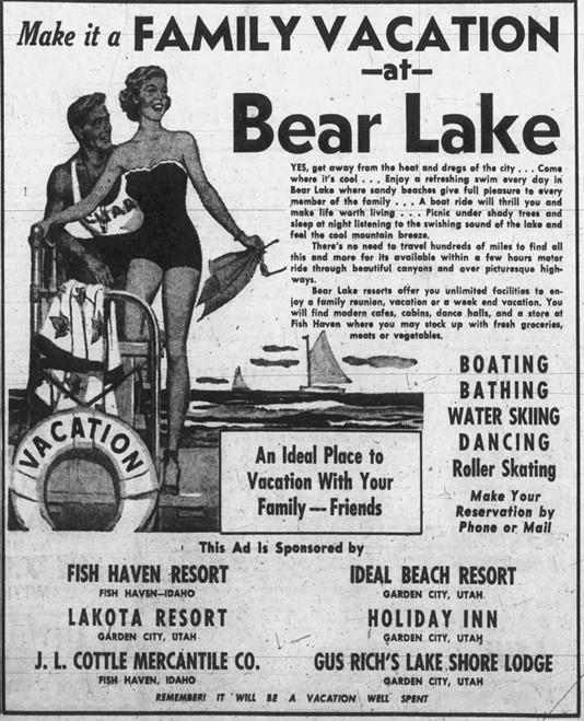 “Make it a Family Vacation at Bear Lake" Advertisement