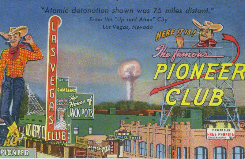 Postcard of the Pioneer Club and Las Vegas Club, Las Vegas, circa 1950s