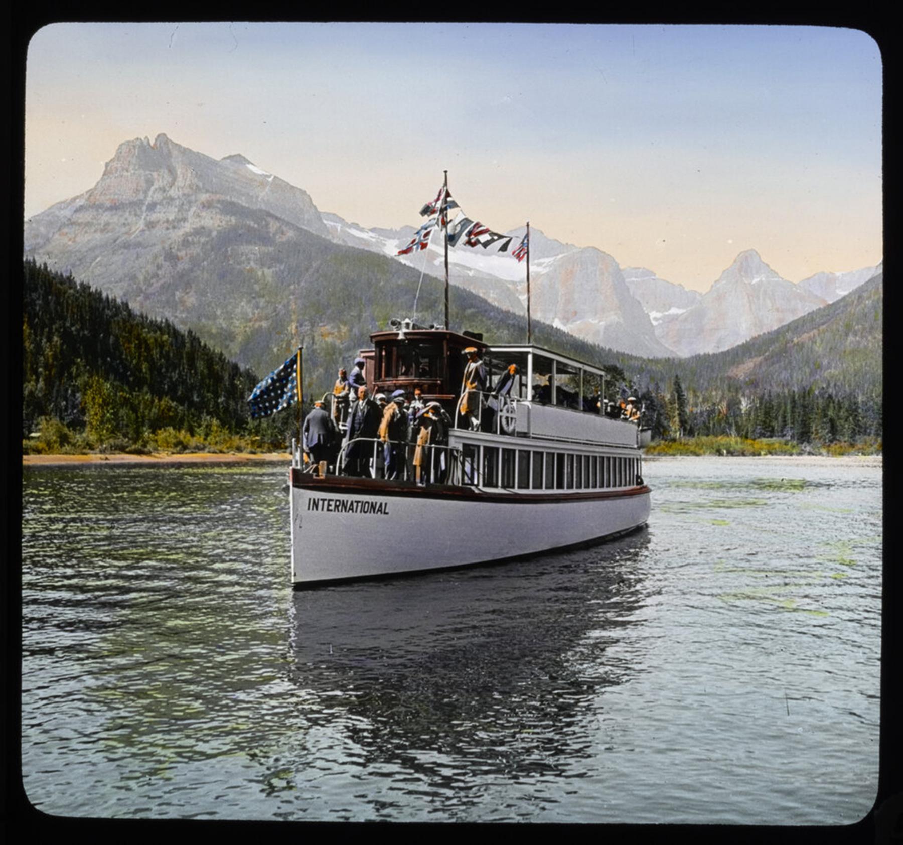 The International, tinted-lantern slide, 1927