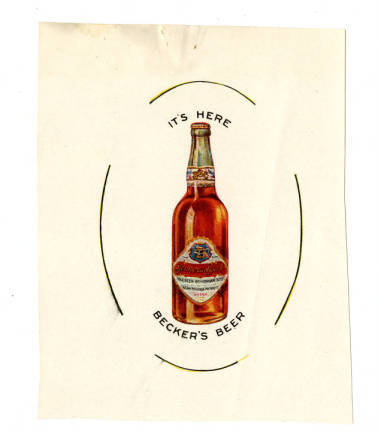 Advertising proof for Becker's Best Beer