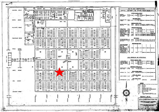 Topaz Camp Map with Willie Ito’s Barrack