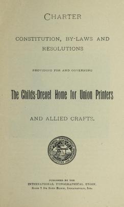 First page of the charter to build the Union Printers Home, 1890.
