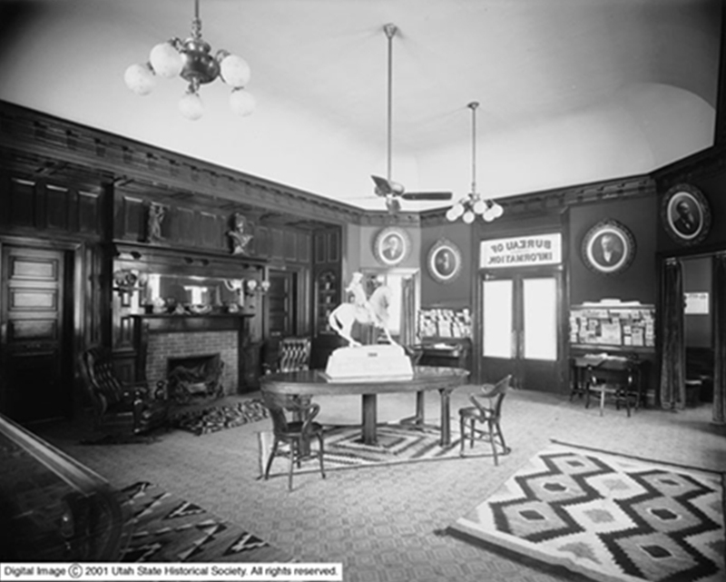 The interior of the Bureau of Information Building.
