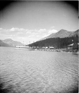The International arriving at Goat Haunt, Glacier National Park, U.S.A., ca. 1930