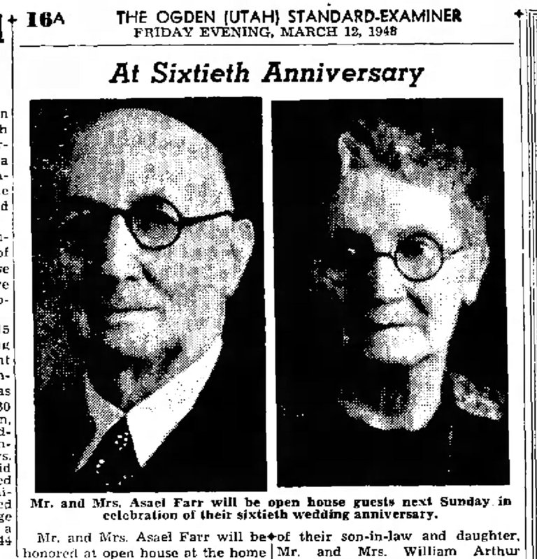 Asael and Georgena Farr on the occasion of their 60th wedding anniversary