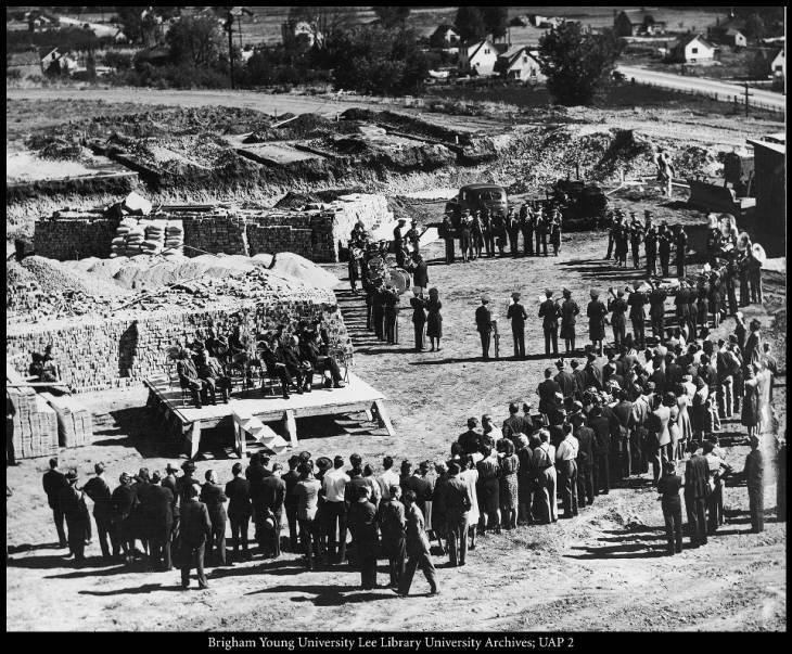 Groundbreaking ceremonies for the Joseph Smith Memorial Building, October 16, 1939