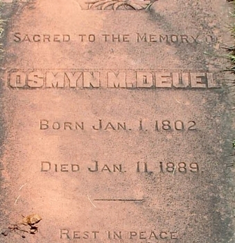 Gravestone of Osmyn Deuel