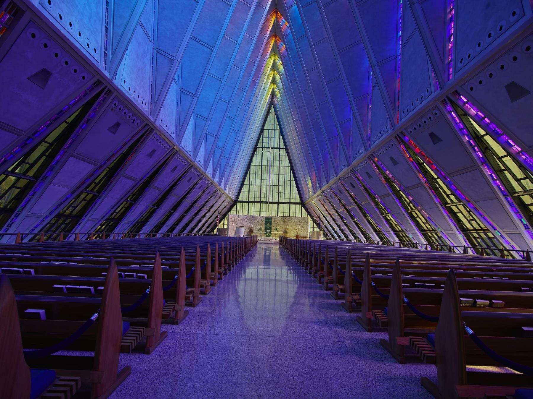 Interior of the main atrium in the Cadet Chapel