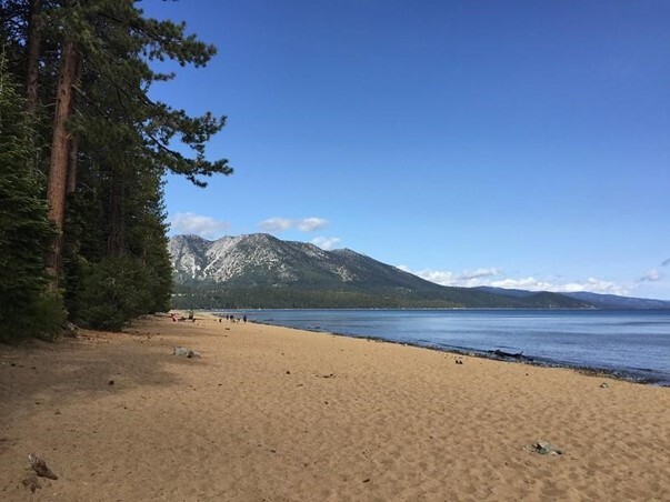 Maggie’s South Peaks beyond the shoreline of Kiva Beach, 2015