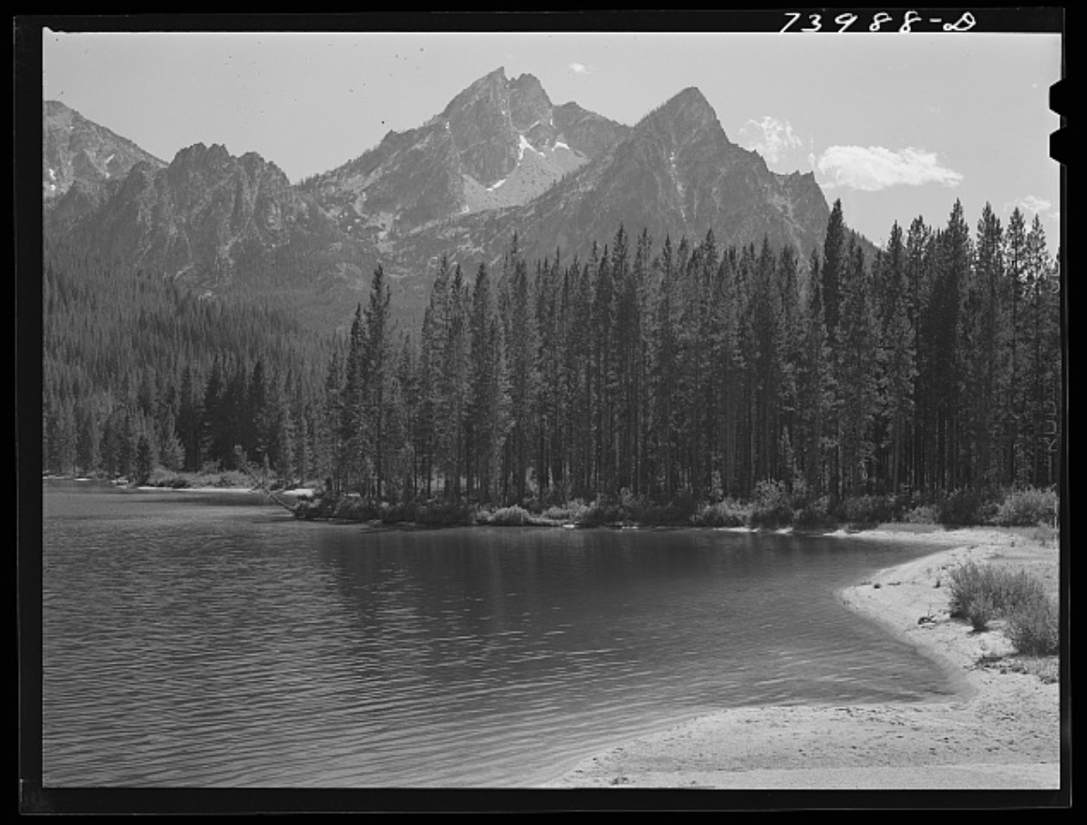 Stanley Lake and Sawtooth Mountains in Custer County, Idaho