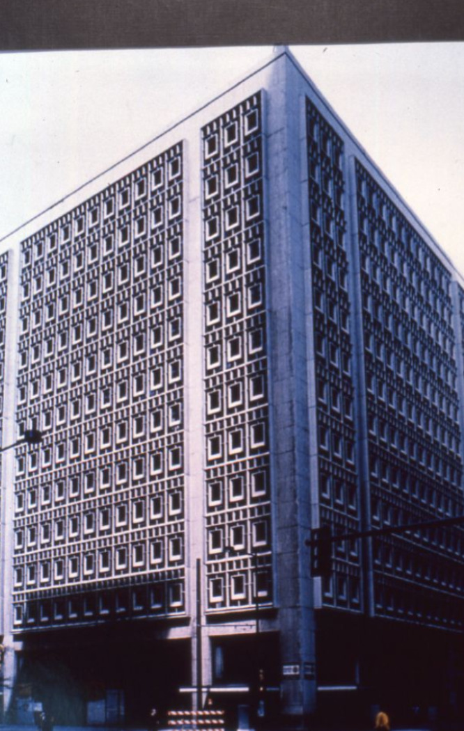 Exterior of American National Bank after redesign