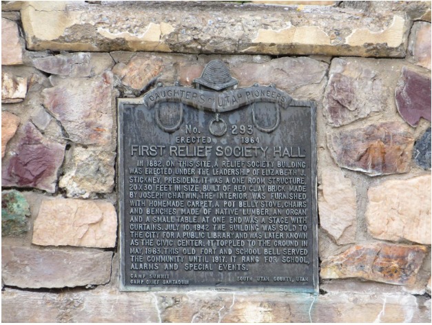 Plaque donated by the Daughters of the Utah Pioneers
