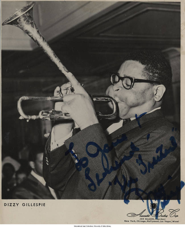 Dizzy playing the Trumpet