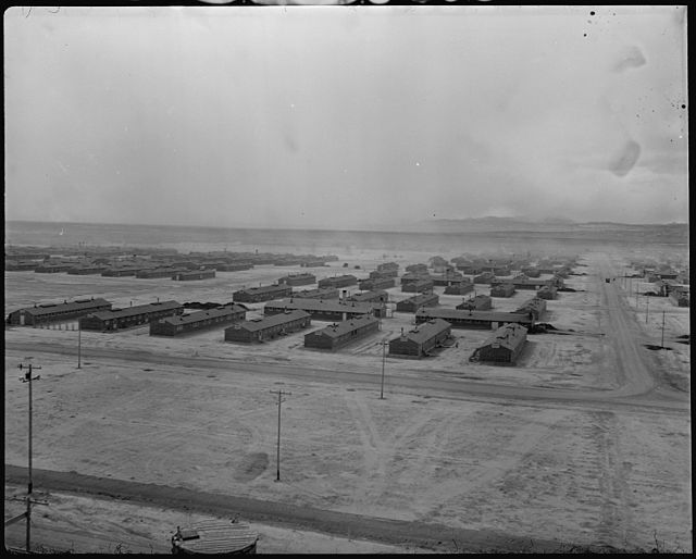 A panorama view of the Central Utah Relocation Center, taken from the water tower