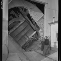 Production. Copper. A rotary car dumper discharging copper ore at the Magna, Utah mill of the Utah Copper Company. Vast quantities of copper needed for war production are treated at the company's plants at Magna and Arthur.