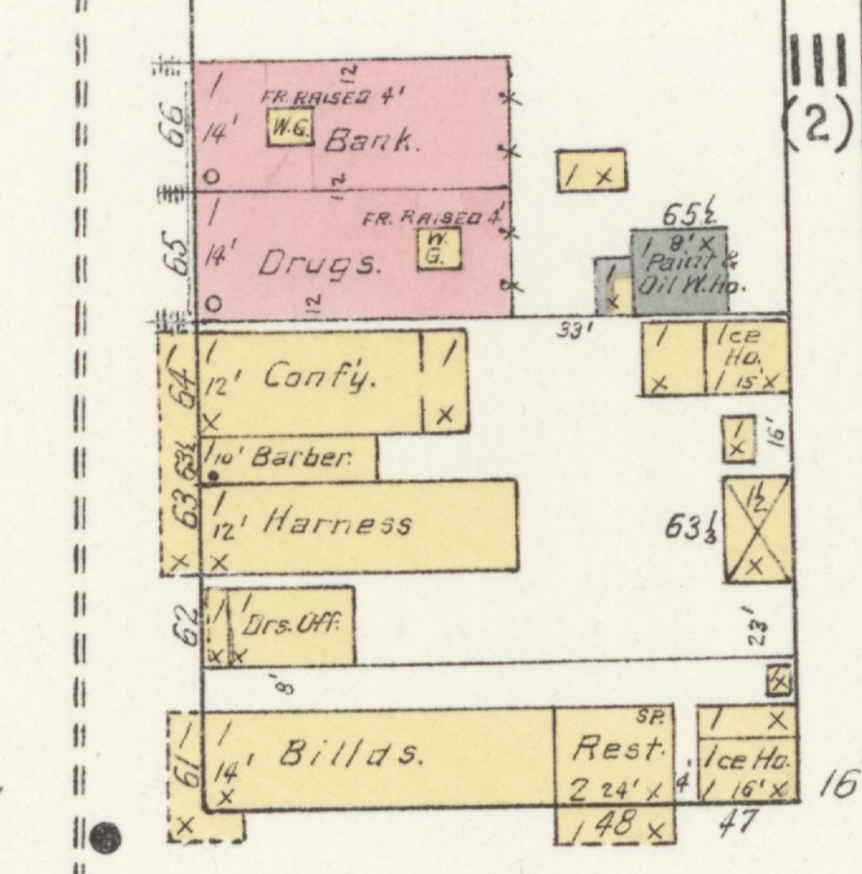 Portion of the 1910 Sanborn Fire Insurance Map of Joseph, Oregon, sheet 3
