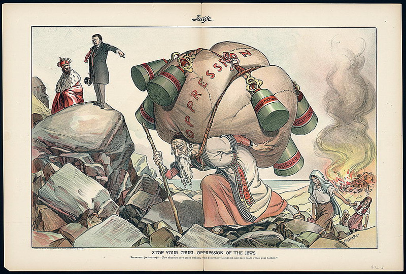 Newspaper comic depicting Jewish Oppression.