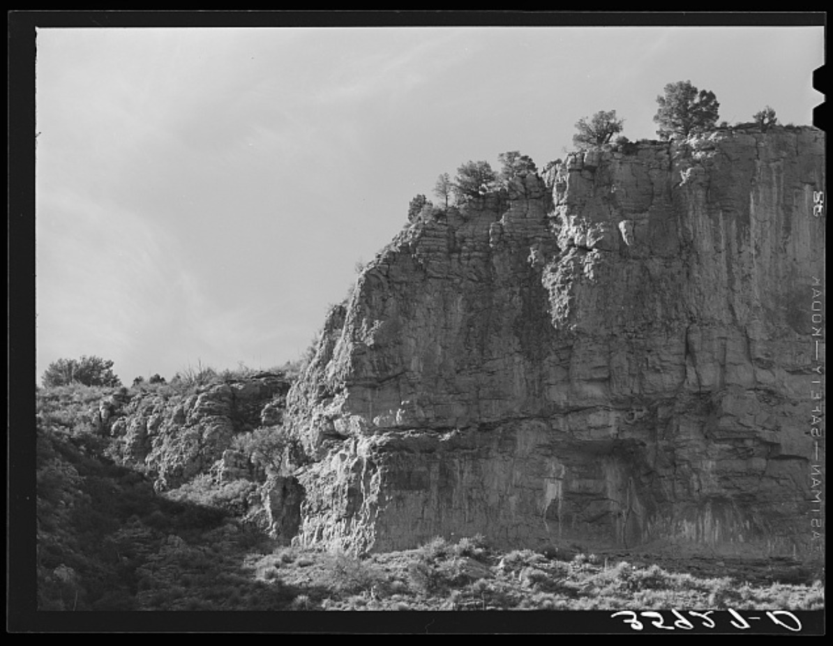 Rock cliffs at Becker's Butte in Gila County, Arizona
