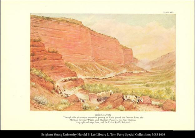 Pioneer Wagons in Echo Canyon