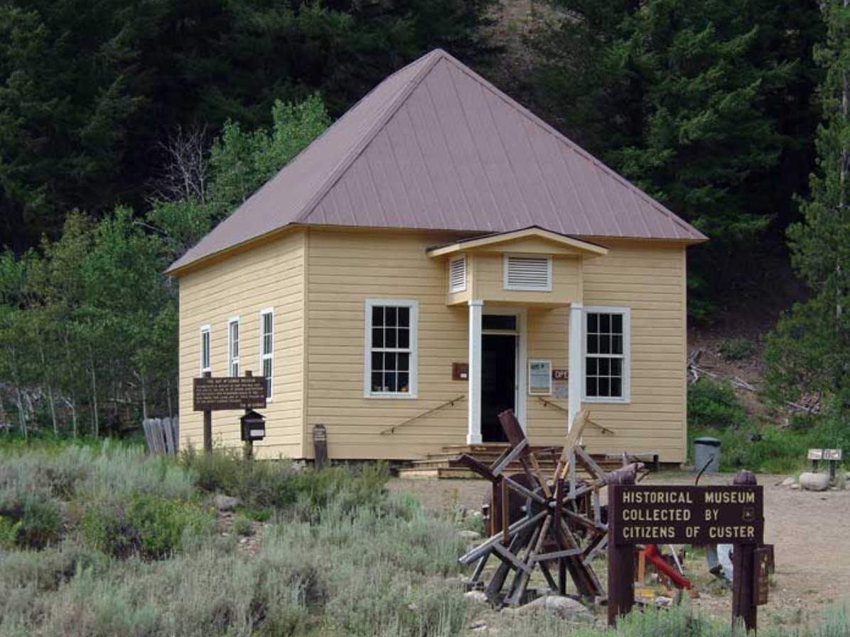 A school house turned museum in the ghost town of Custer