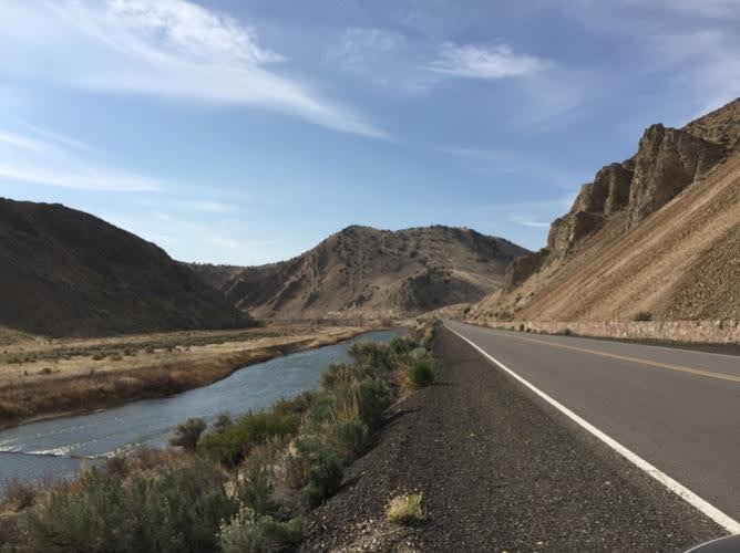 "View west down the Humboldt River in the Carlin Canyon from old U.S. Route 40 in Elko County, Nevada By Famartin"